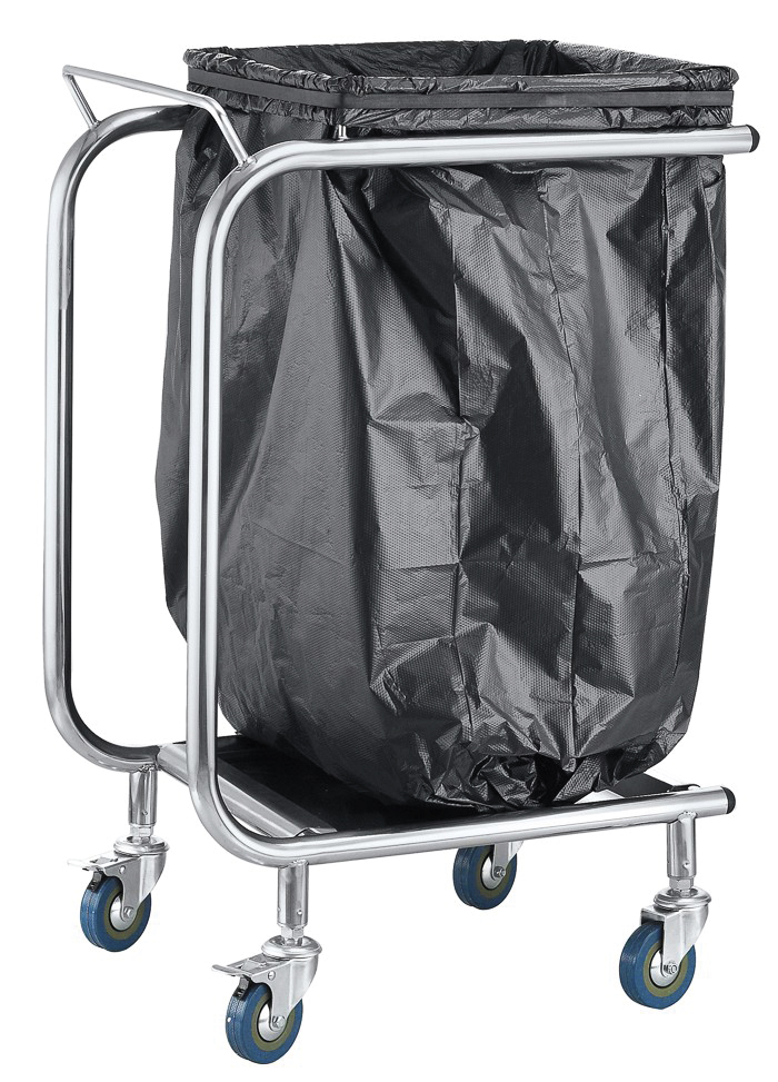 Suporte Móvel em Inox para Sacos de Lixo 505x355x800 mm