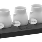 Suporte de Molhos Buffet com 3 Frascos de Porcelana