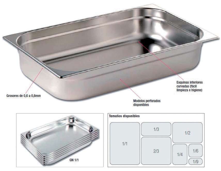 Tampas para Cuba Gastronorm GN 2/3 de Aço Inoxidável Pekin