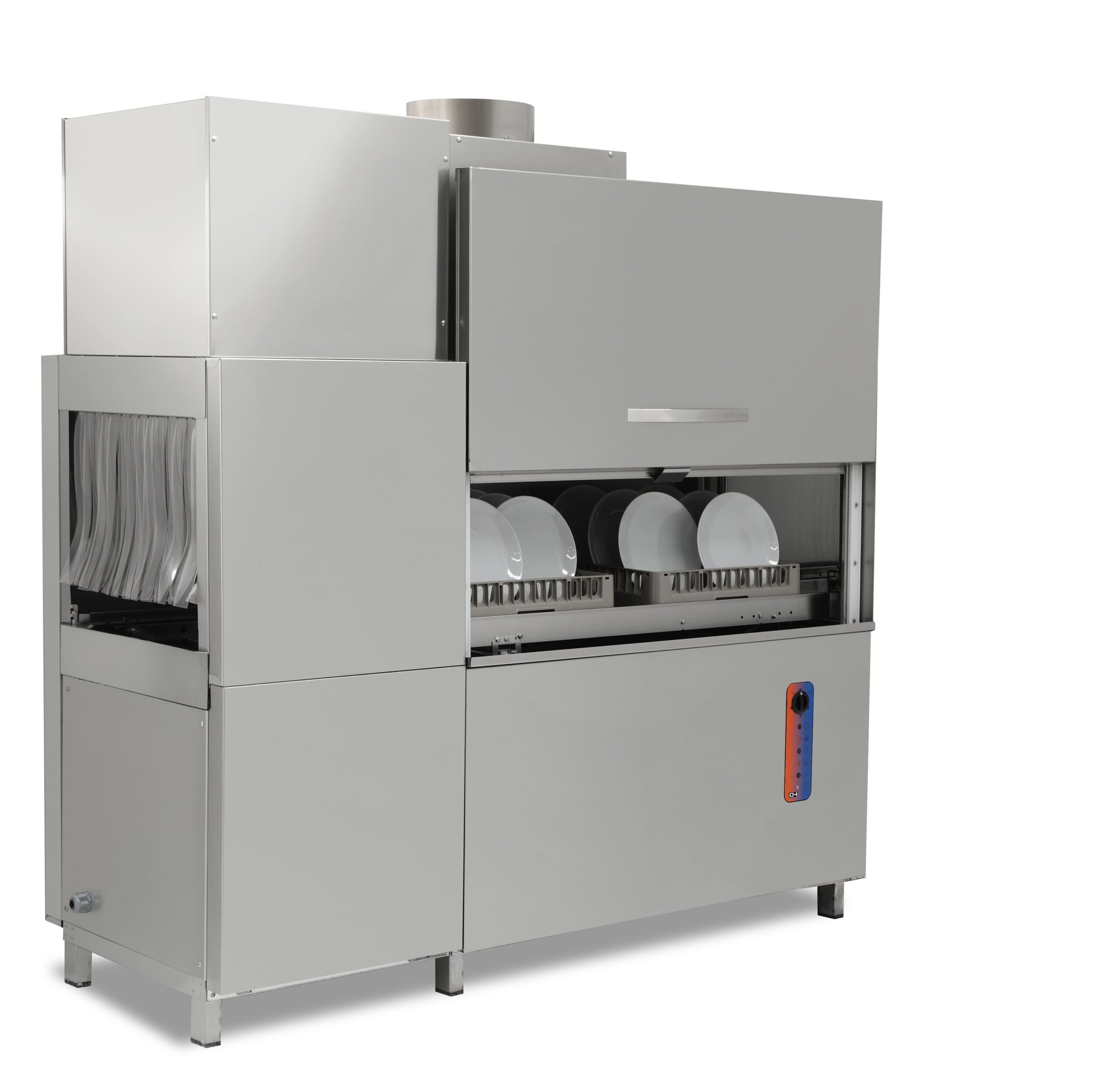 Máquina Lavar Loiça Túnel Industrial 48kW 125/200 Cestos/Hora