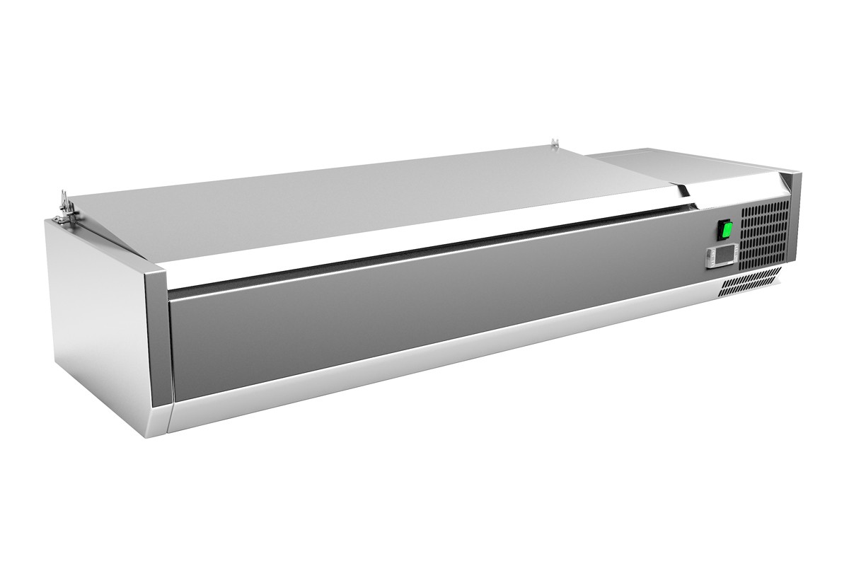Vitrine Refrigerada Expositora 1400mm para 4x GN 1/3 + 1x GN 1/2