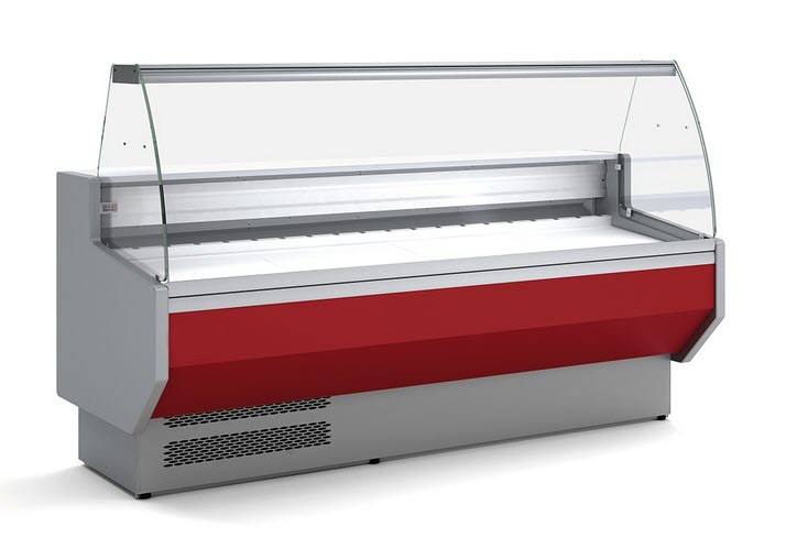 Vitrine Expositora Refrigerada Curva 2000mm Negra VED-9-20-C