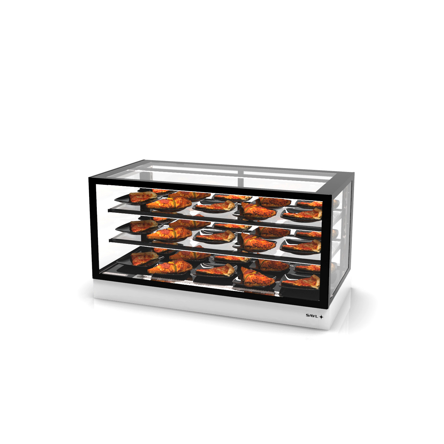 Vitrine Expositora de Quentes com 2 Prateleiras