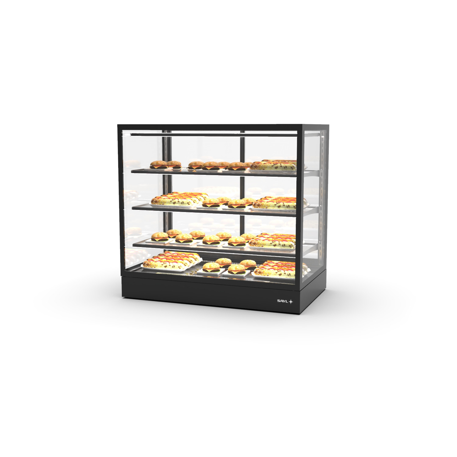 Vitrine Expositiva Aquecida de Balcão 1550W Preta