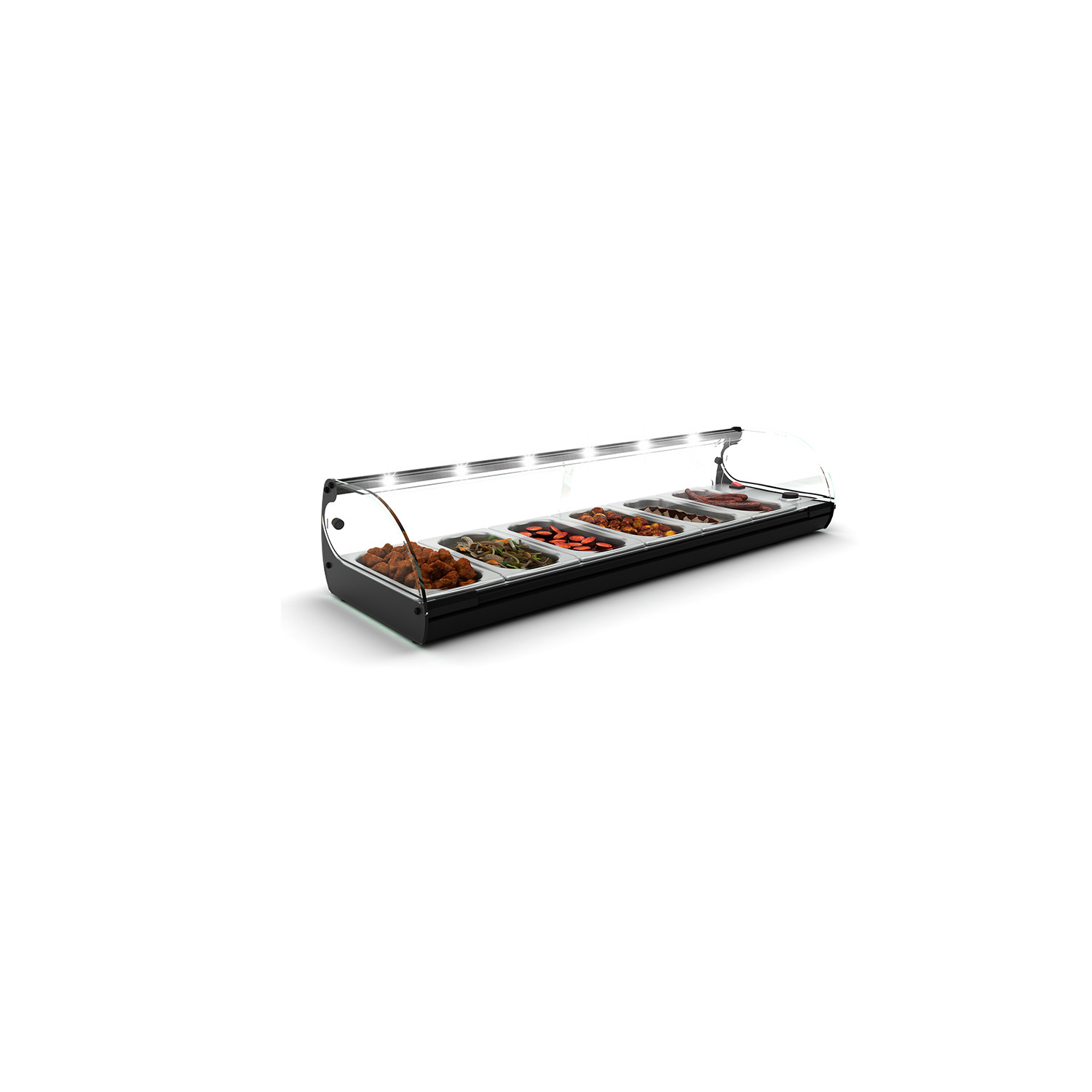 Vitrine Aquecida Bancada p/ 6 GN 1/3 LED