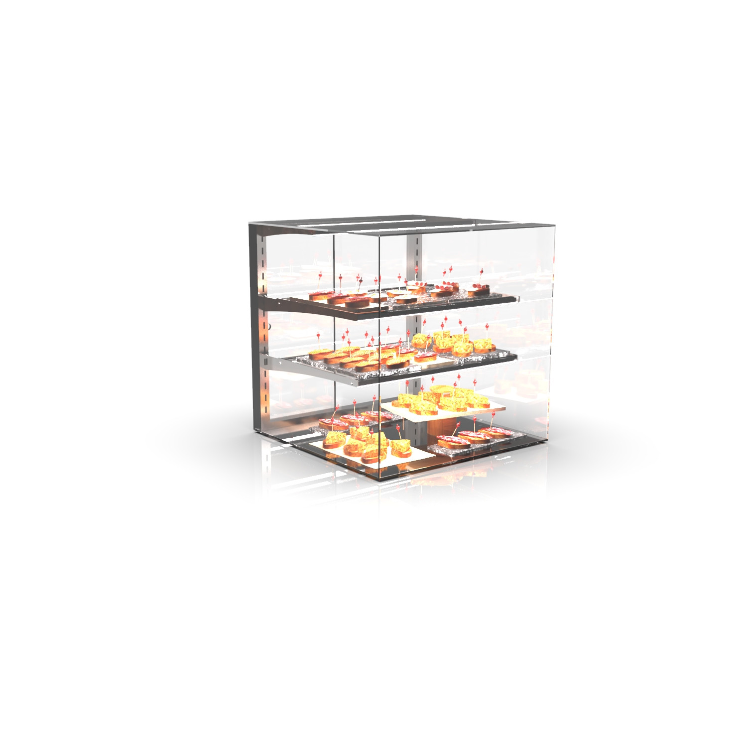 Vitrine Expositora Neutra de Vidro Temperado 600x600x515mm