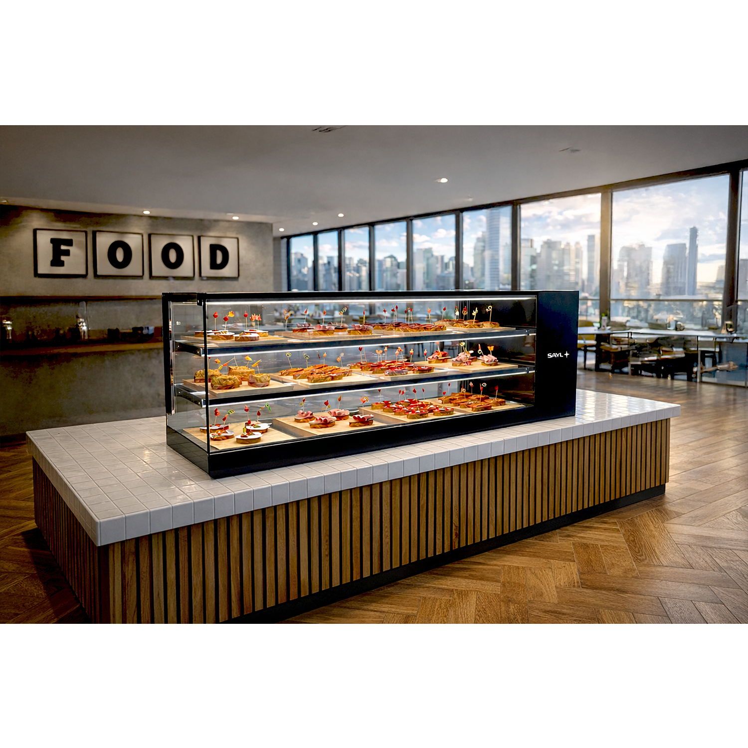 Vitrine Neutra de Balcão Logic 3P 6B 2E Preta