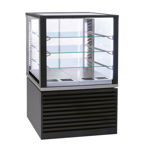 Vitrine Panorâmica Refrigerada 800mm, 2x GN1/1, Preta