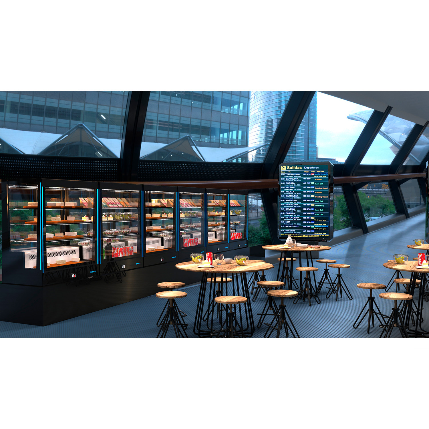 Vitrine Refrigerada Curva Frontal 1015mm PAK