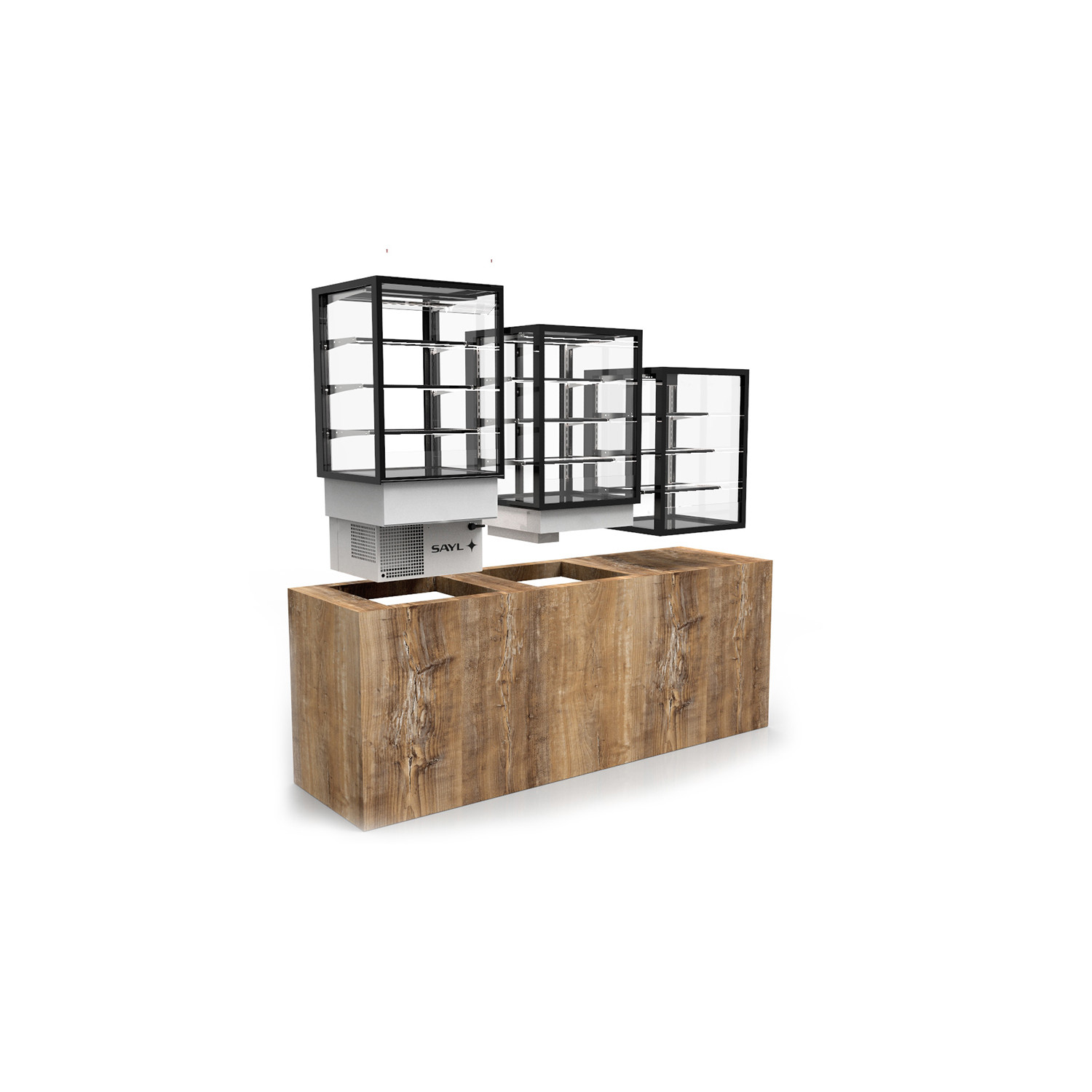 Vitrine Refrigerada Drop-In 600x600mm com Iluminação LED Dupla