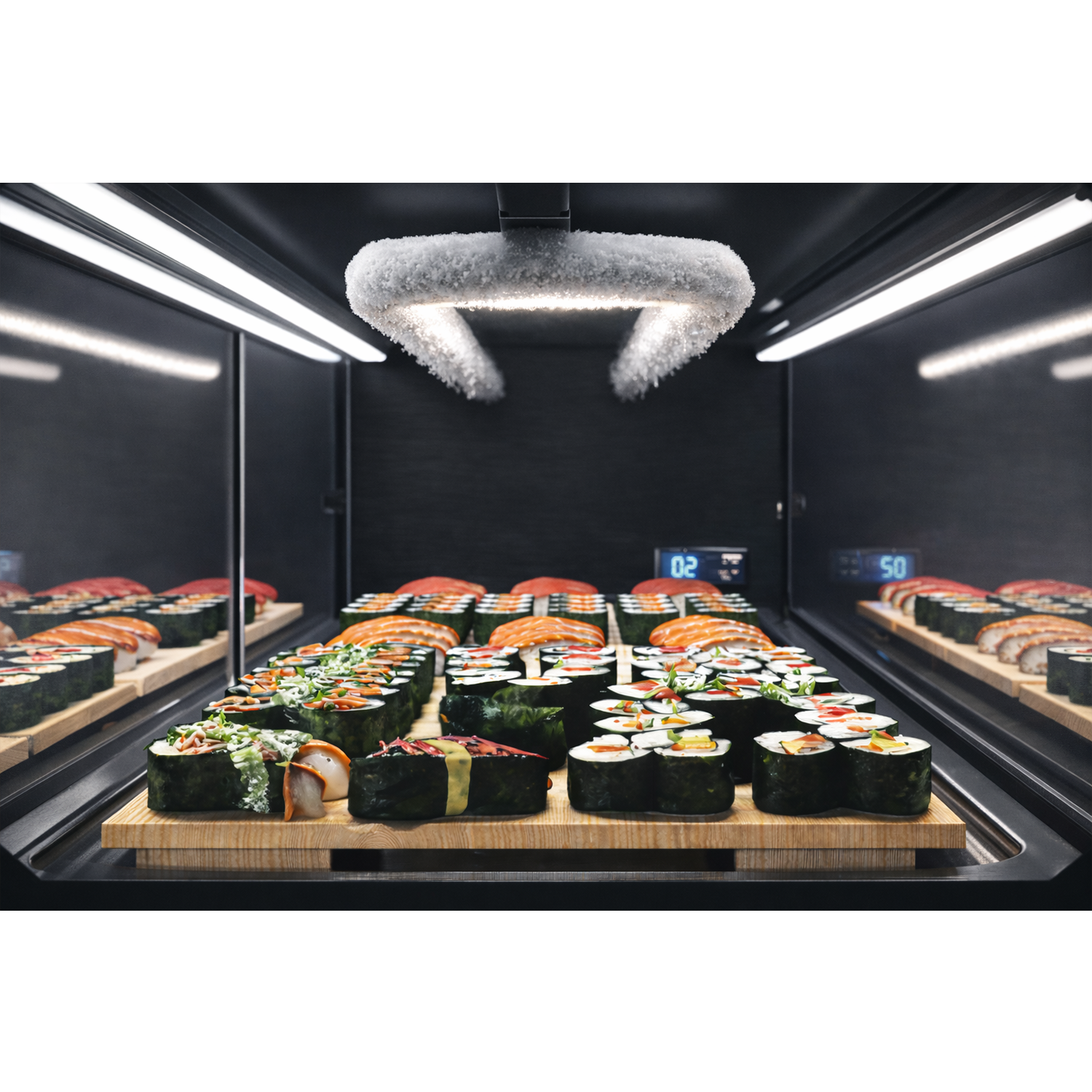 Vitrine Refrigerada Sushi LED Duplo Vidro 1540mm