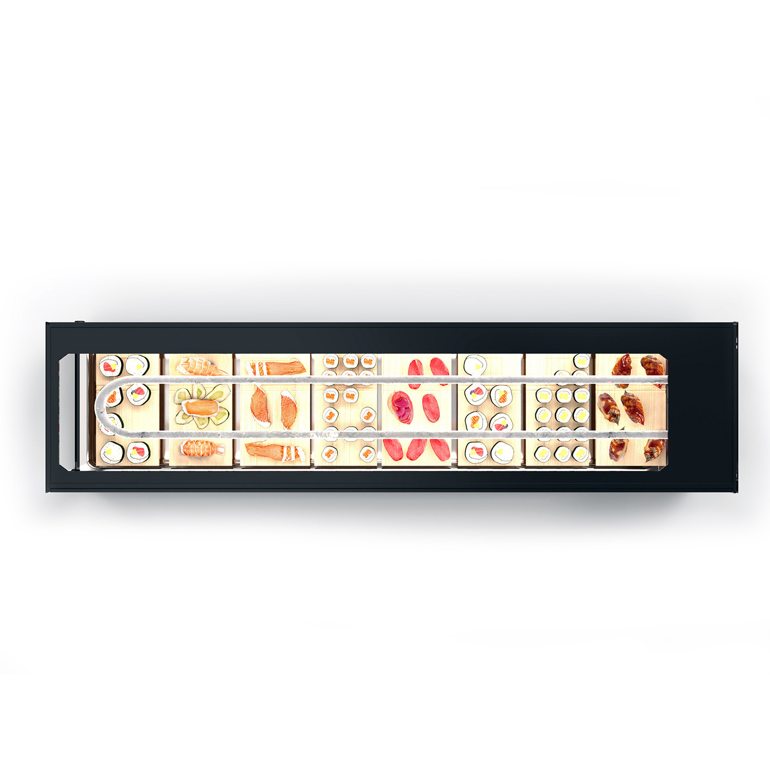 Vitrine Refrigerada Sushi LED Duplo Vidro 1540mm